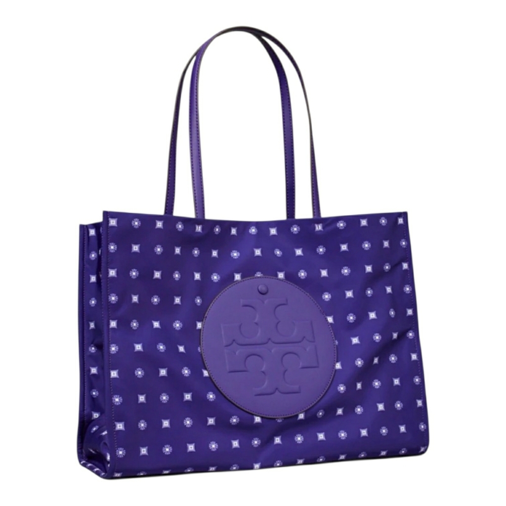 NWT! Tory Burch Purple 'Nothing Ditsy' Ella Collector's Edition Tote - Picture 4 of 6